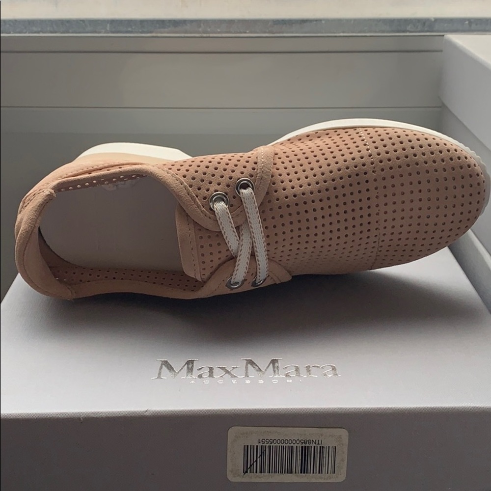 NEW MAXMARA MM41 Nude  Suede Sneakers Shoes - Picture 3 of 11